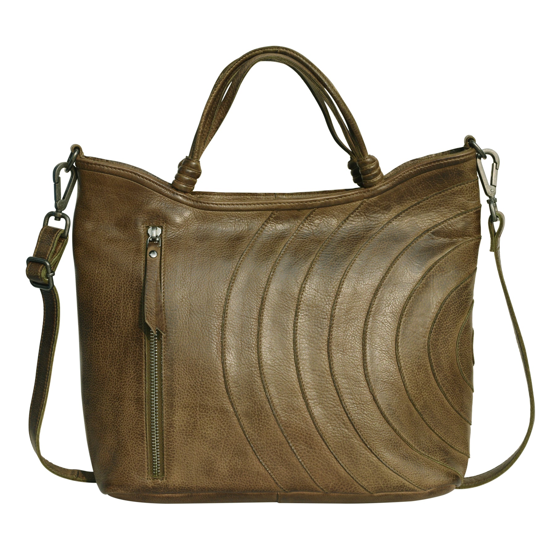 Fina Stain-Washed Leather Tote Bag