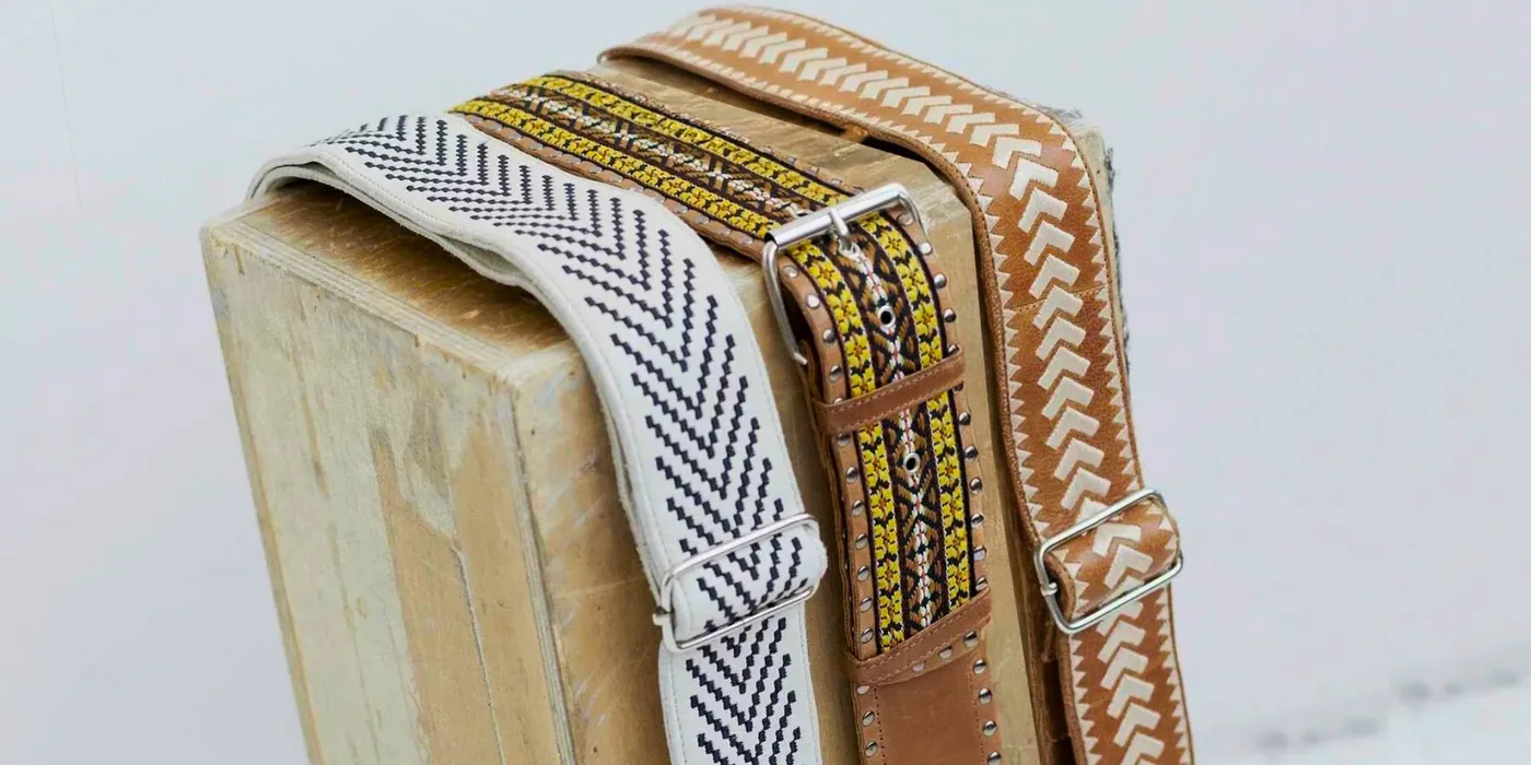 Embroidered Latico purse straps, from the Latico home page.